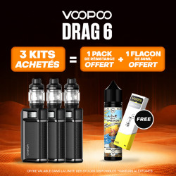 Pack Offre - Kit Drag 6 220w avec Uforce-X II - Voopoo 3+1 pack PnP-X V2 + 1x50ml