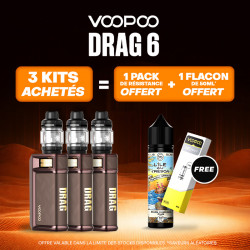 Pack Offre - Kit Drag 6 220w avec Uforce-X II - Voopoo 3+1 pack PnP-X V2 + 1x50ml