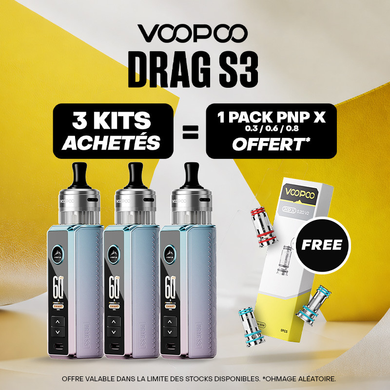 Pack Offre - Kit Pod Drag S3 avec PnP-X MTL - Voopoo 3+1 pack PnP-X