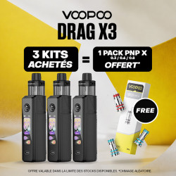Pack Offre - Kit Pod Drag X3 avec PnP-X DTL - Voopoo 3+1 pack PnP-X