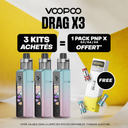 Pack Offre - Kit Pod Drag X3 avec PnP-X DTL - Voopoo 3+1 pack PnP-X