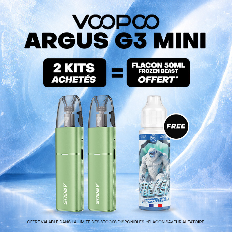 Pack Offre - Kit Pod Argus G3 Mini 1350mAh - Voopoo 2+1x50ml
