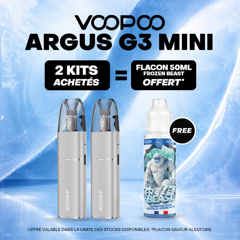 Pack Offre - Kit Pod Argus G3 Mini 1350mAh - Voopoo 2+1x50ml