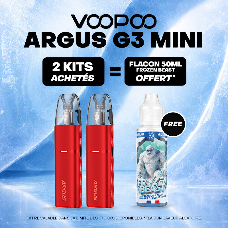 Pack Offre - Kit Pod Argus G3 Mini 1350mAh - Voopoo 2+1x50ml