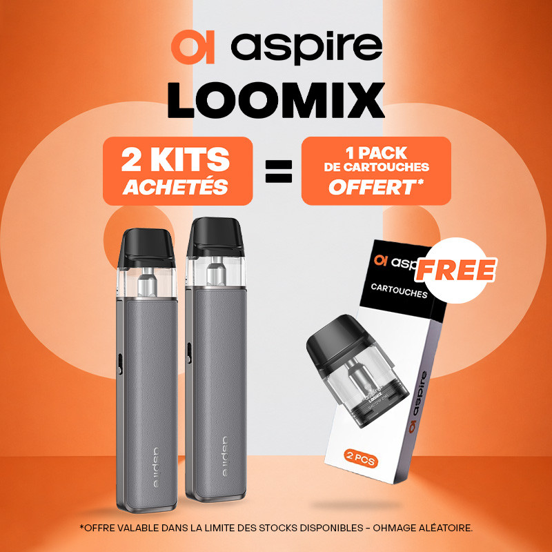 Pack Offre - Kit Pod Loomix 1500mAh - Aspire 2+1 pack de pods