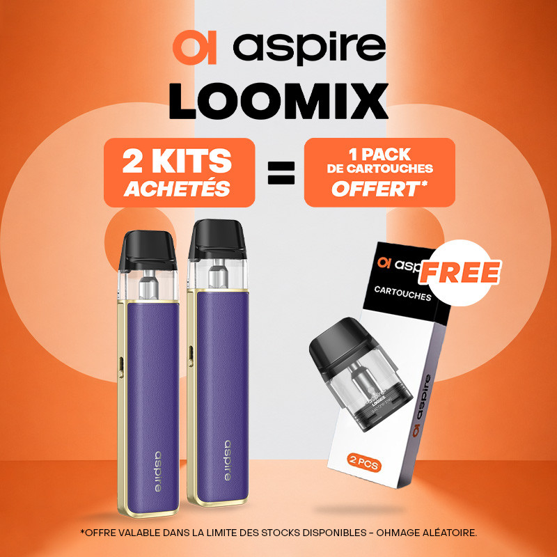 Pack Offre - Kit Pod Loomix 1500mAh - Aspire 2+1 pack de pods