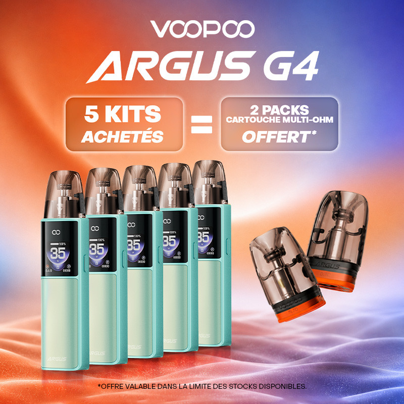 Pack Offre - Kit Pod Argus G4 1650mAh - Voopoo 5+2 packs de pods