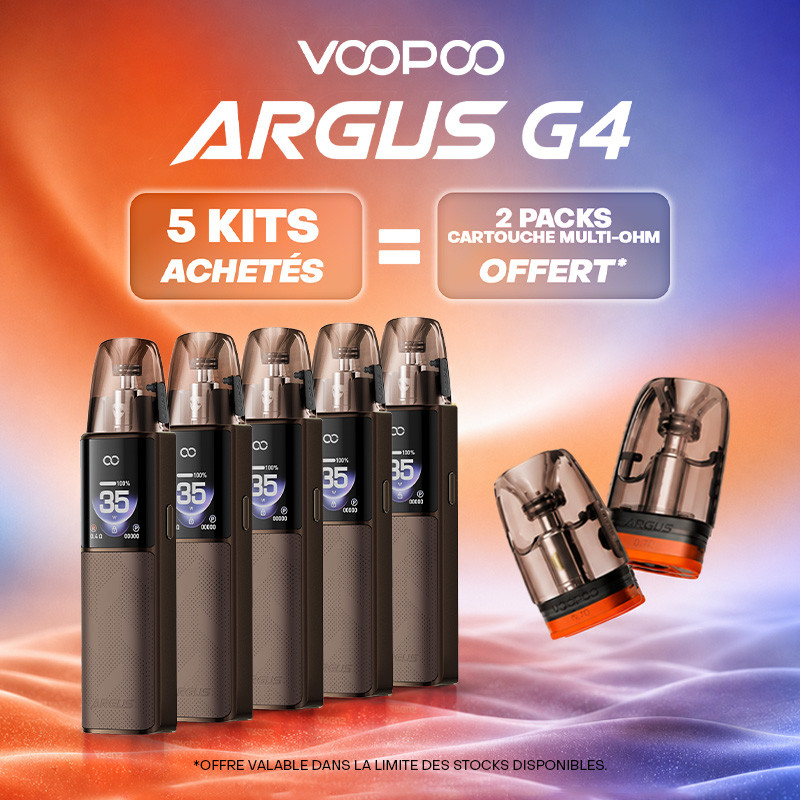 Pack Offre - Kit Pod Argus G4 1650mAh - Voopoo 5+2 packs de pods