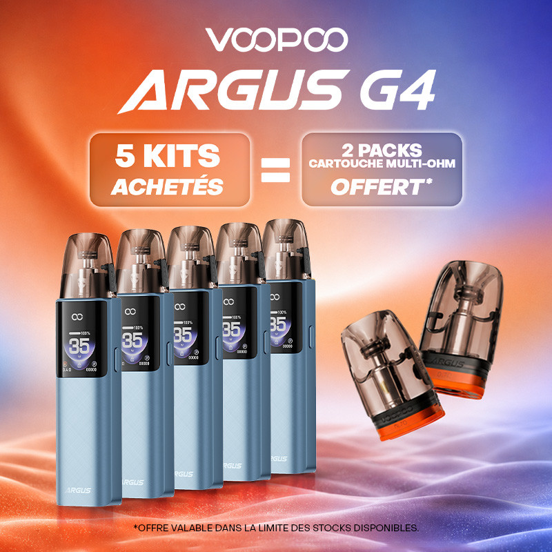 Pack Offre - Kit Pod Argus G4 1650mAh - Voopoo 5+2 packs de pods