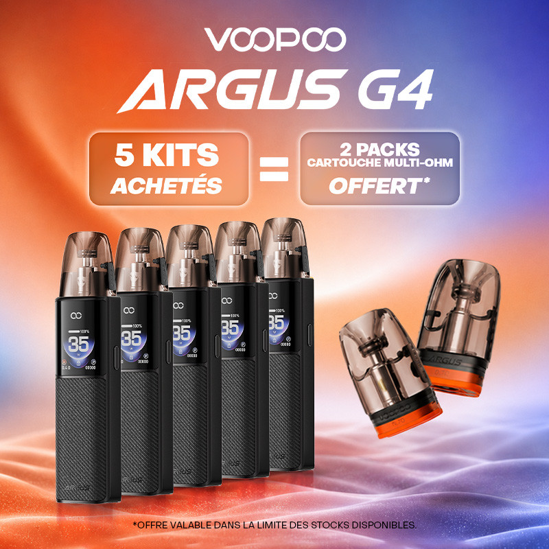 Pack Offre - Kit Pod Argus G4 1650mAh - Voopoo 5+2 packs de pods