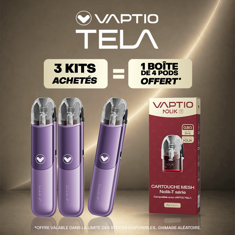 Pack Offre - Kit Pod Tela 1500mAh - Vaptio 3+1 pack de cartouches