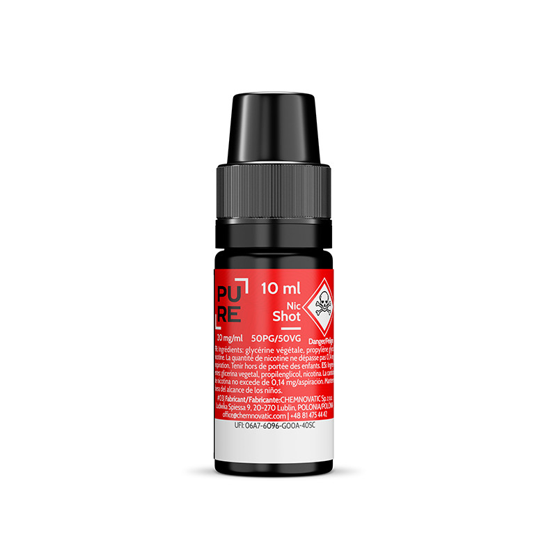 Booster de nicotine NicShot 10ml - PURE (100 pièces)