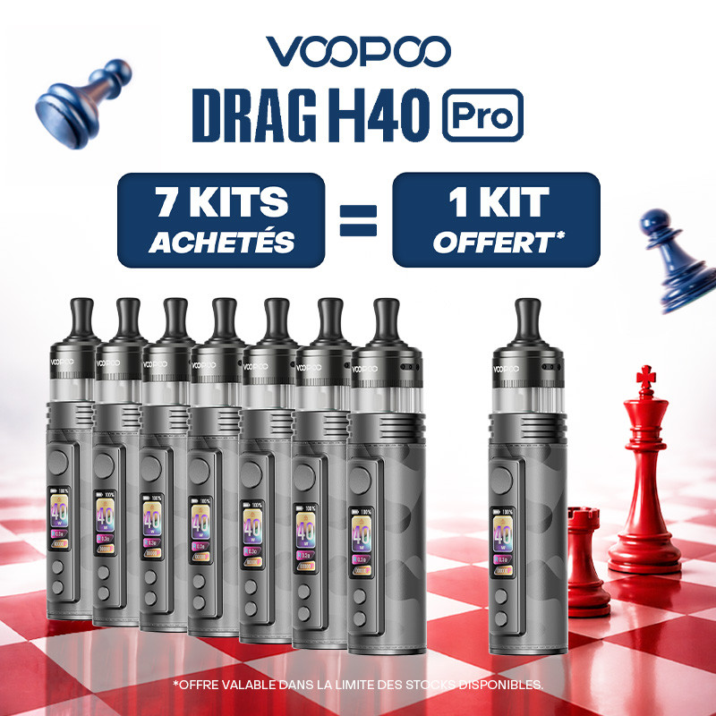 Pack Offre - Kit Pod Drag H40 Pro 2450mAh - Voopoo 7+1