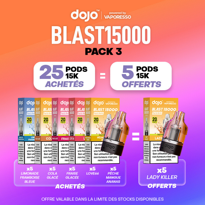 Pack Offre - Cartouche Dojo Blast 15K - Dojo by Vaporesso 25+5