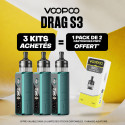 Pack Offre - Kit Pod Drag S3 avec PnP-X MTL - Voopoo 3+1 pack de cartouches PnP-X