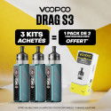 Pack Offre - Kit Pod Drag S3 avec PnP-X MTL - Voopoo 3+1 pack de cartouches PnP-X