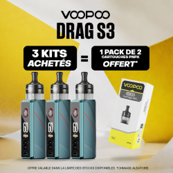 Pack Offre - Kit Pod Drag S3 avec PnP-X MTL - Voopoo 3+1 pack de cartouches PnP-X