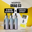 Pack Offre - Kit Pod Drag S3 avec PnP-X MTL - Voopoo 3+1 pack de cartouches PnP-X