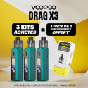 Pack Offre - Kit Pod Drag X3 avec PnP-X DTL - Voopoo 3+1 pack de cartouches PnP-X