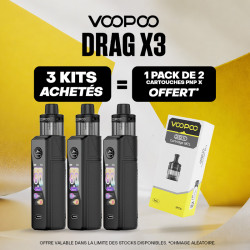 Pack Offre - Kit Pod Drag X3 avec PnP-X DTL - Voopoo 3+1 pack de cartouches PnP-X
