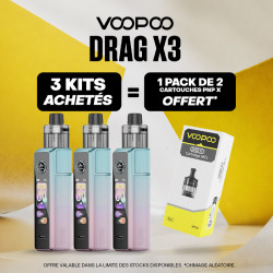 Pack Offre - Kit Pod Drag X3 avec PnP-X DTL - Voopoo 3+1 pack de cartouches PnP-X