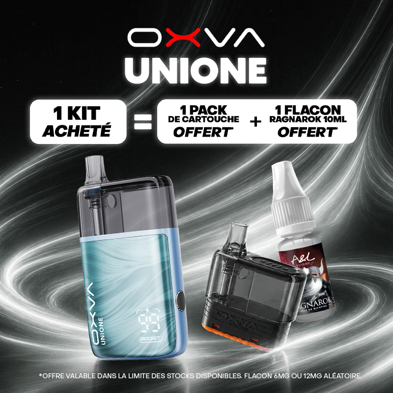 Pack Offre - Kit Pod Unione 1100mAh - OXVA 1+1 cartouche +1 Ragnarok 10ml