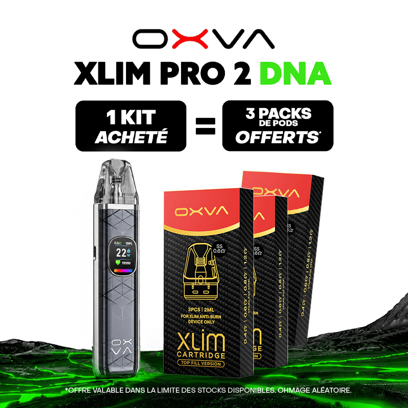 Pack Offre - Kit Pod XLIM PRO 2 DNA 1300mAh - OXVA 1+3 pack de pods
