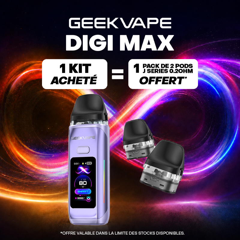 Pack Offre - Kit Pod Digi Max 3000mAh - Geekvape 1+1 pack de cartouches
