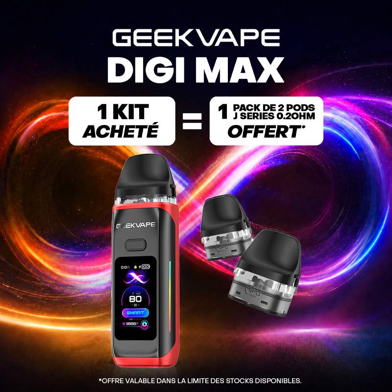Pack Offre - Kit Pod Digi Max 3000mAh - Geekvape 1+1 pack de cartouches