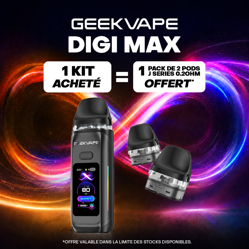 Pack Offre - Kit Pod Digi Max 3000mAh - Geekvape 1+1 pack de cartouches