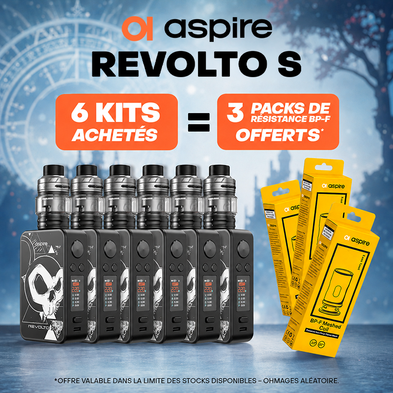 Pack Offre - Kit Revolto S avec Tank H2 - Aspire 6+3 Packs Résistances BP-F