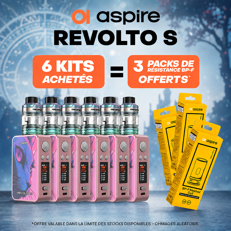 Pack Offre - Kit Revolto S avec Tank H2 - Aspire 6+3 Packs Résistances BP-F