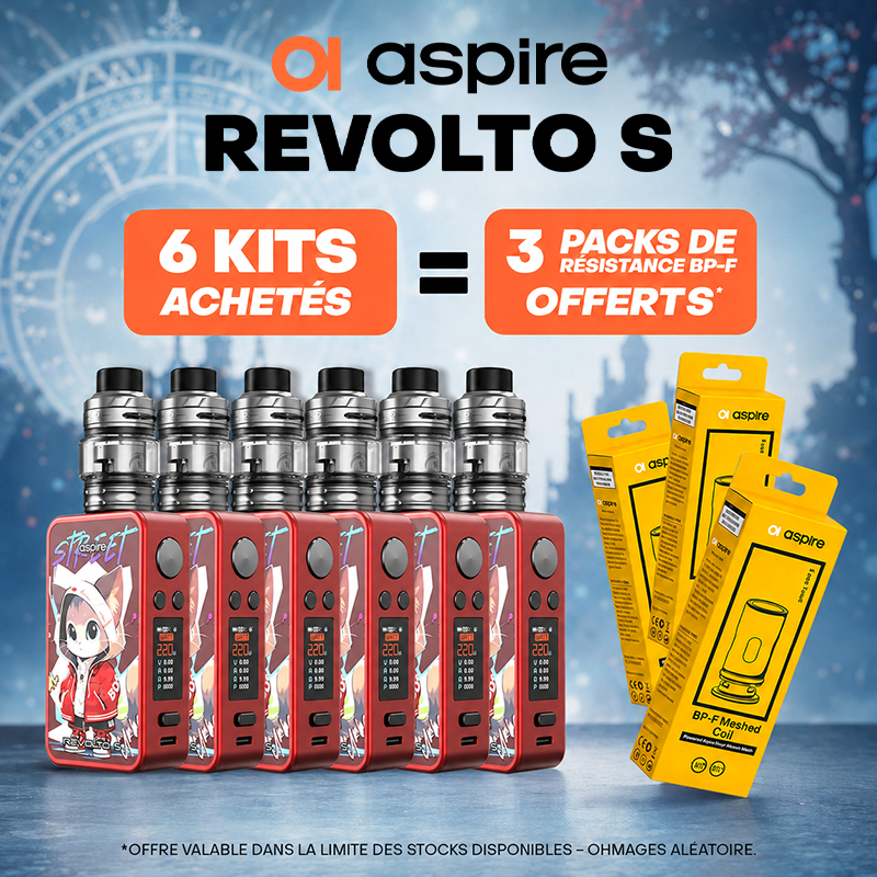 Pack Offre - Kit Revolto S avec Tank H2 - Aspire 6+3 Packs Résistances BP-F