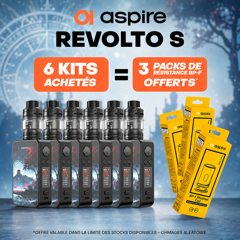 Pack Offre - Kit Revolto S avec Tank H2 - Aspire 6+3 Packs Résistances BP-F