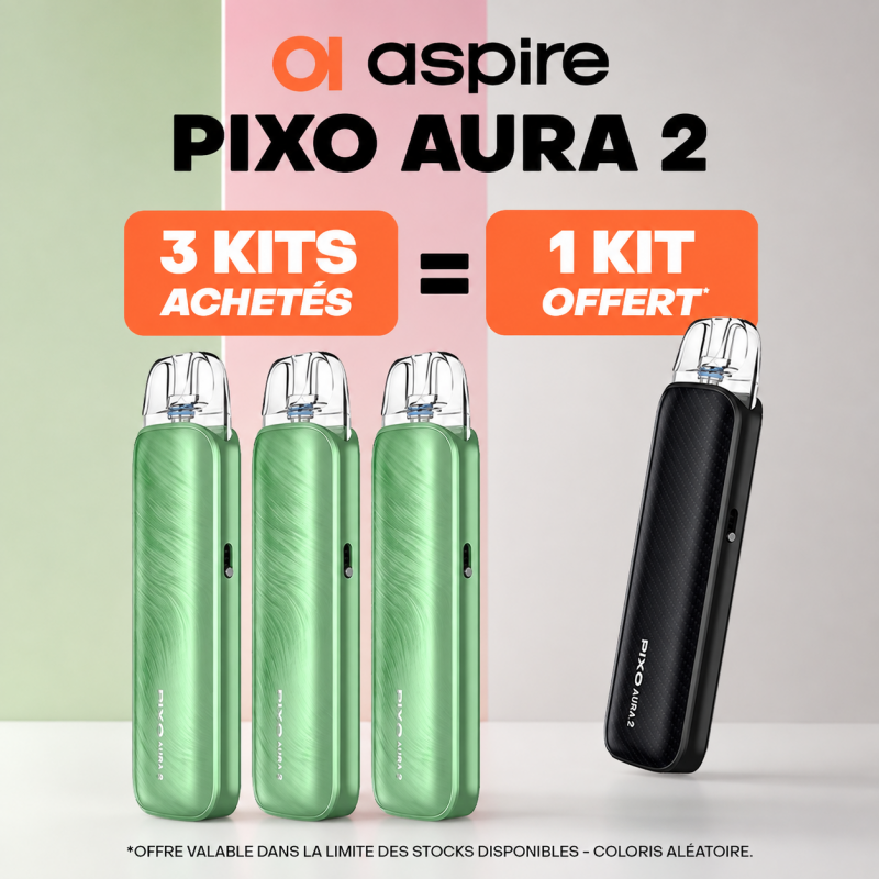 Pack Offre - Kit Pod Pixo Aura 2 1800mAh - Aspire 3+1