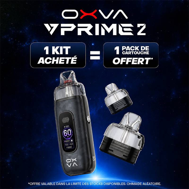 Pack Offre - Kit Pod VPrime 2 3400mAh - OXVA 1+1 pack de cartouches