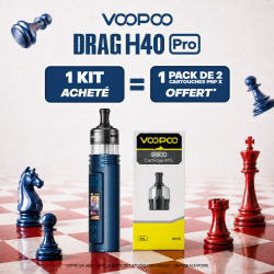 Pack Offre - Kit Pod Drag H40 Pro 2450mAh - Voopoo 1+1 pack de cartouches