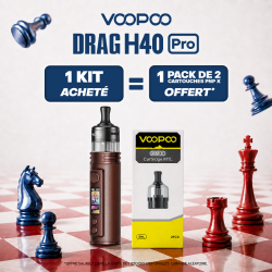 Pack Offre - Kit Pod Drag H40 Pro 2450mAh - Voopoo 1+1 pack de cartouches