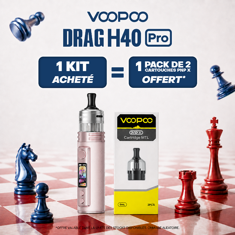 Pack Offre - Kit Pod Drag H40 Pro 2450mAh - Voopoo 1+1 pack de cartouches