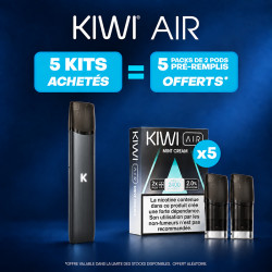 Pack Offre - Kit Pod Kiwi Air 380mAh 2ml - Kiwi Vapor 5+5 packs de pods