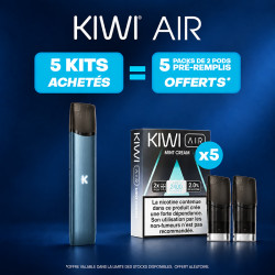 Pack Offre - Kit Pod Kiwi Air 380mAh 2ml - Kiwi Vapor 5+5 packs de pods