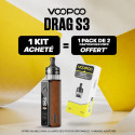 Pack Offre - Kit Pod Drag S3 avec PnP-X MTL - Voopoo 1+1 pack de cartouches PnP-X