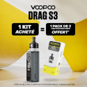 Pack Offre - Kit Pod Drag S3 avec PnP-X MTL - Voopoo 1+1 pack de cartouches PnP-X