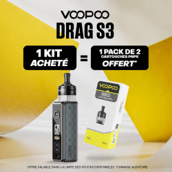 Pack Offre - Kit Pod Drag S3 avec PnP-X MTL - Voopoo 1+1 pack de cartouches PnP-X