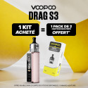 Pack Offre - Kit Pod Drag S3 avec PnP-X MTL - Voopoo 1+1 pack de cartouches PnP-X