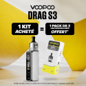 Pack Offre - Kit Pod Drag S3 avec PnP-X MTL - Voopoo 1+1 pack de cartouches PnP-X
