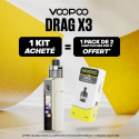 Pack Offre - Kit Pod Drag X3 avec PnP-X DTL - Voopoo 1+1 pack de cartouches PnP-X