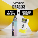 Pack Offre - Kit Pod Drag X3 avec PnP-X DTL - Voopoo 1+1 pack de cartouches PnP-X