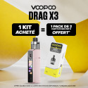 Pack Offre - Kit Pod Drag X3 avec PnP-X DTL - Voopoo 1+1 pack de cartouches PnP-X