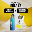 Pack Offre - Kit Pod Drag X3 avec PnP-X DTL - Voopoo 1+1 pack de cartouches PnP-X
